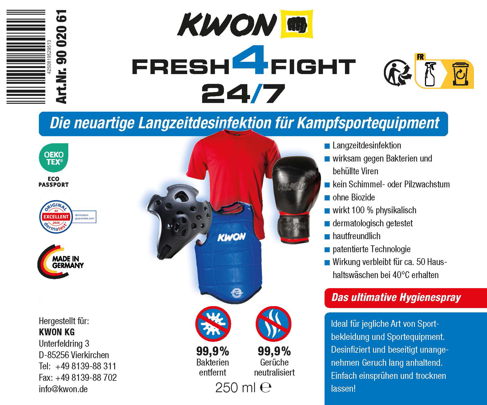 Langzeitdesinfektionsmittel Fresh4Fight 250 ml