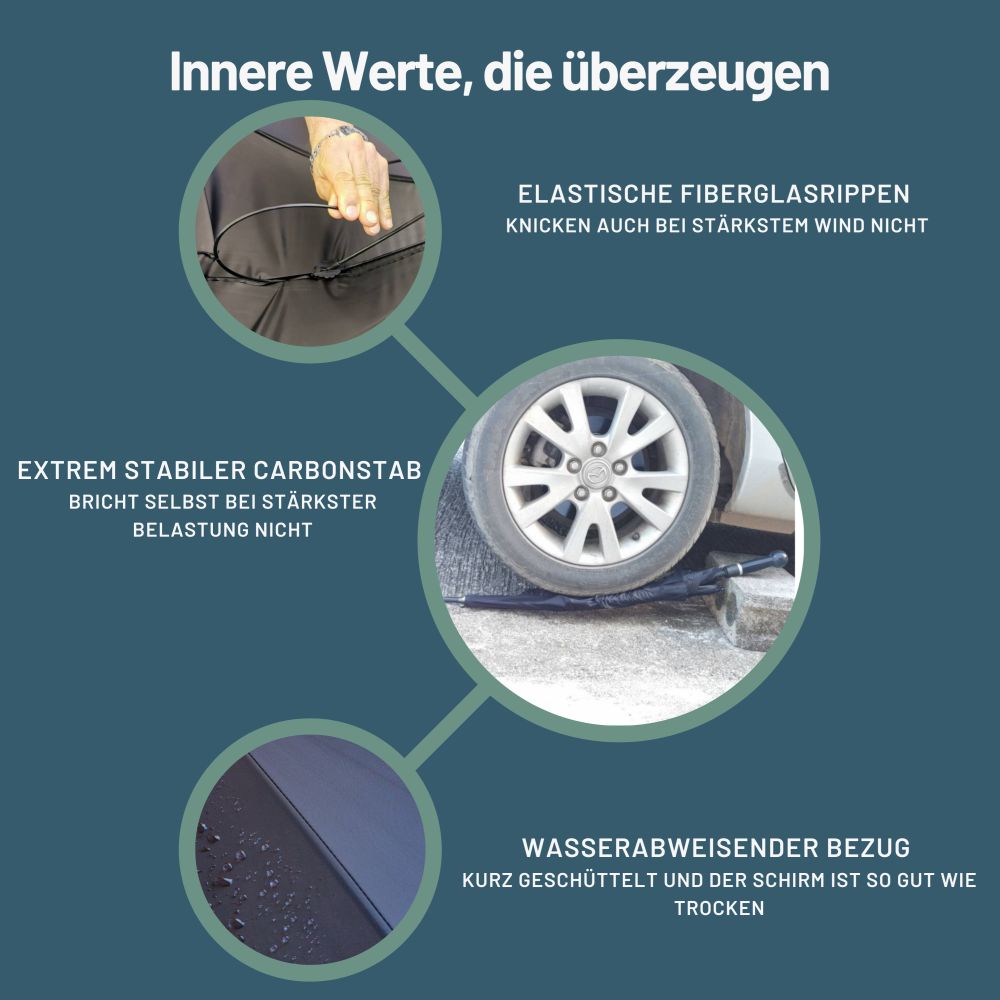 Selbstverteidigungsschirm mit Rundhakengriff