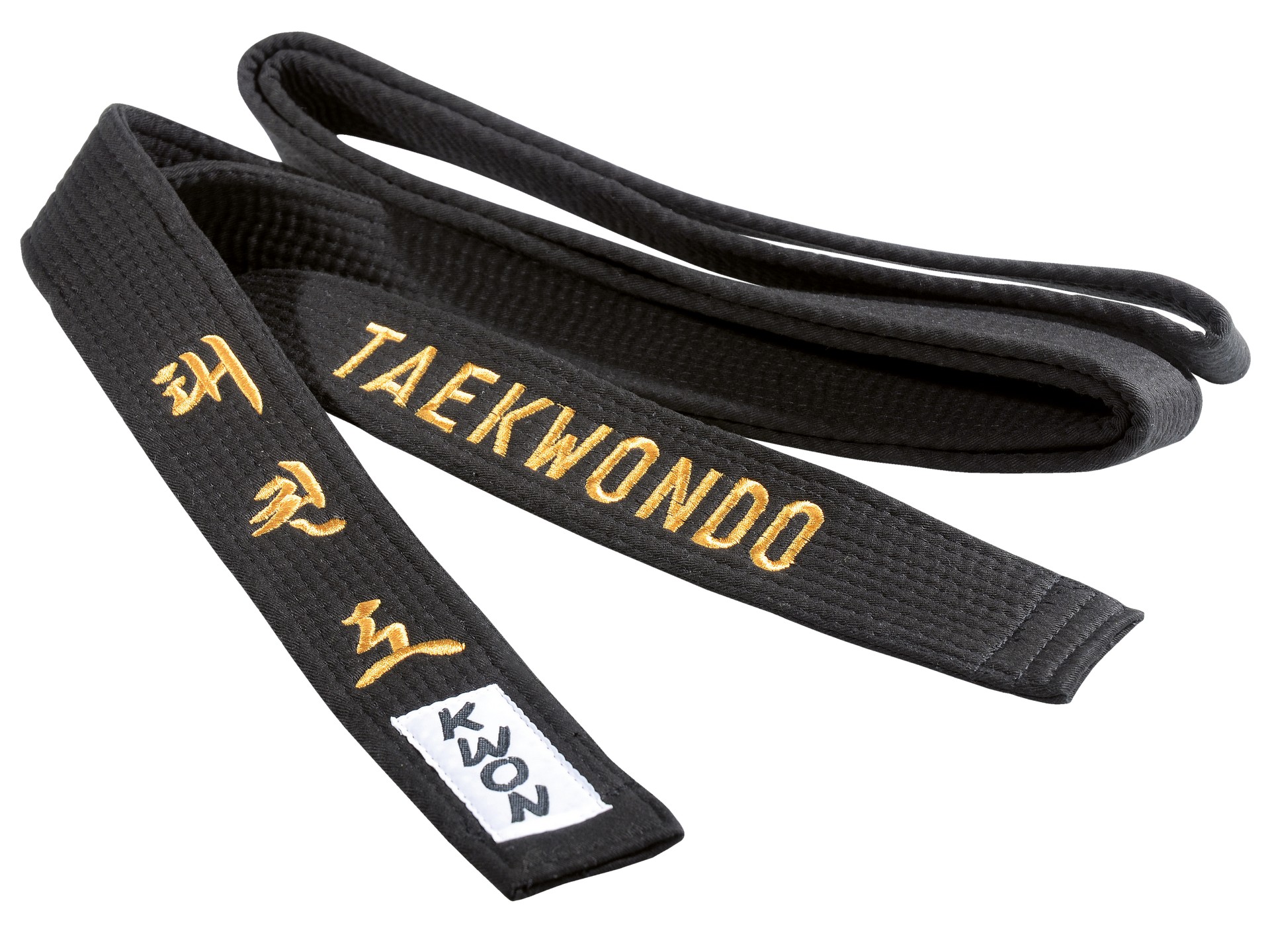 Taekwondo Gürtel schwarz mit Bestickung 5 cm breit