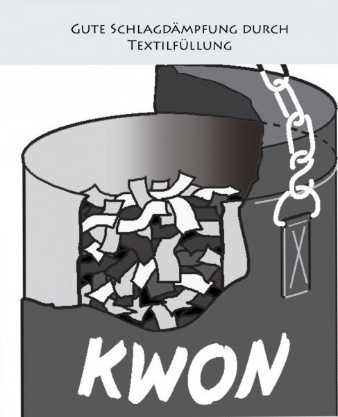 Sandsack blau 180 cm gefüllt